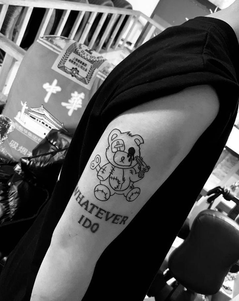 小熊纹身图片_手臂纹身图案