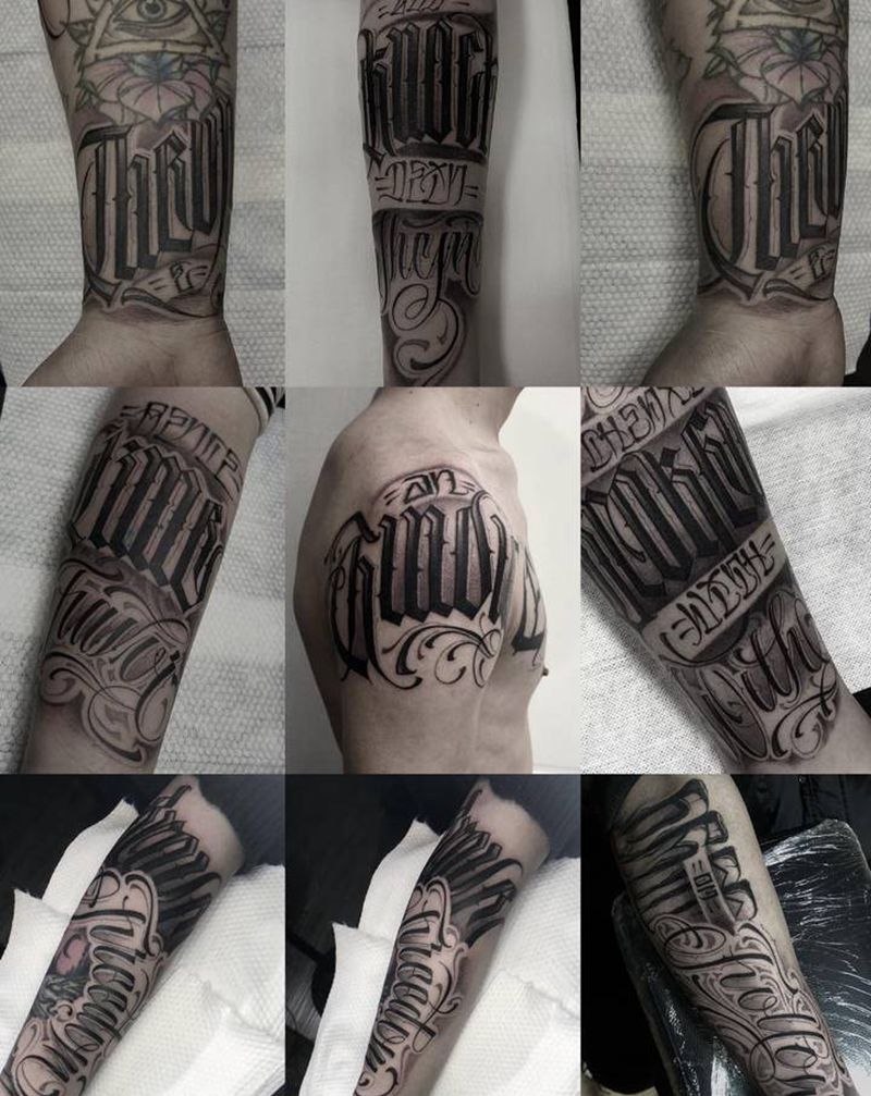 花体字纹身图片_花体字纹身图案