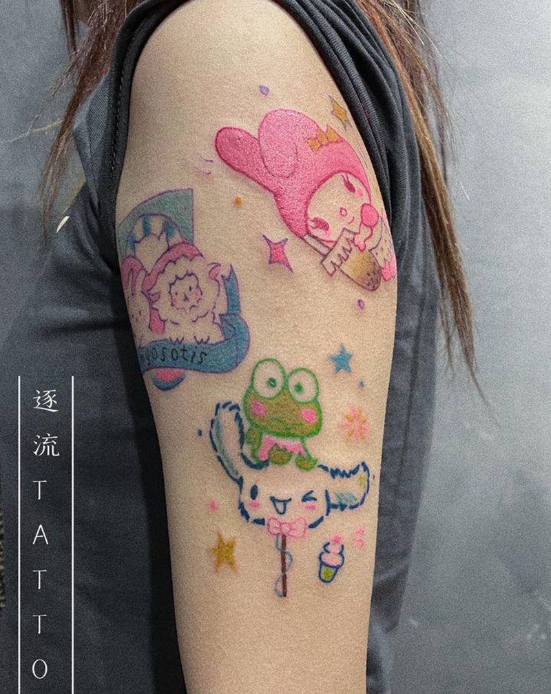 彩色卡通图片纹身图片_手臂Q版卡通动漫纹身图案