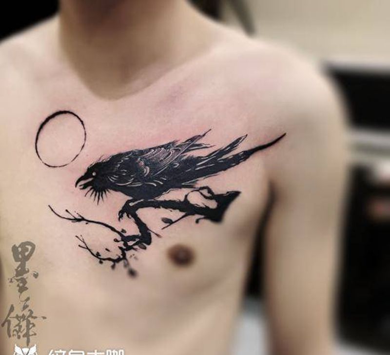 覆盖tattoo纹身图片_胸部纹身图案
