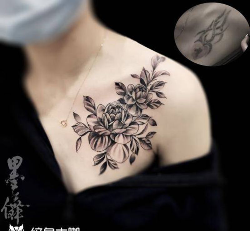 覆盖tattoo纹身图片_胸部纹身图案