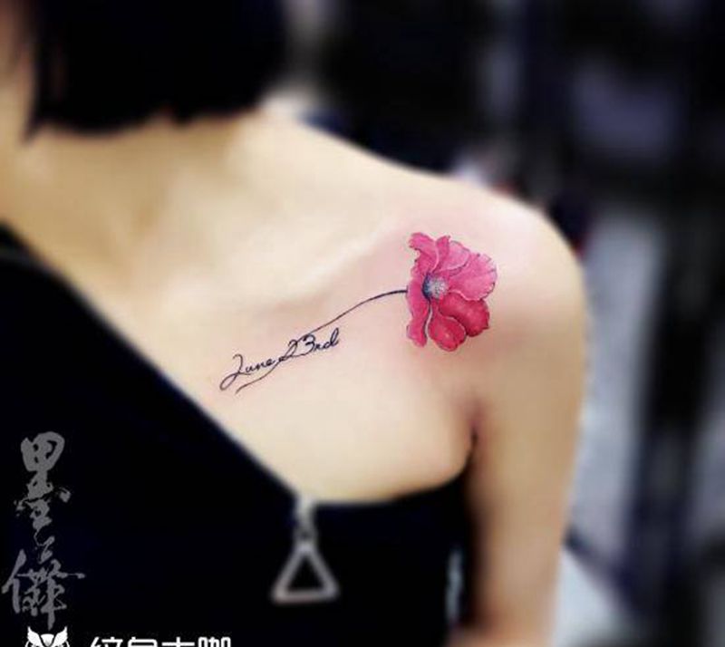 锁骨tattoo纹身图片_胸部颈部纹身图案