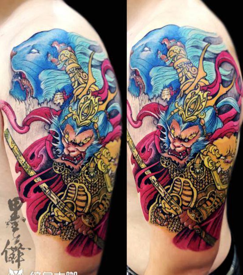 孙悟空tattoo纹身图片_手臂纹身图案