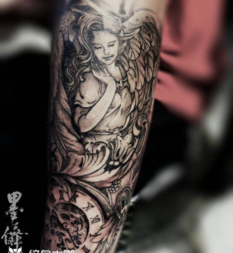 天使Tattoo纹身图片_手臂天使纹身图案