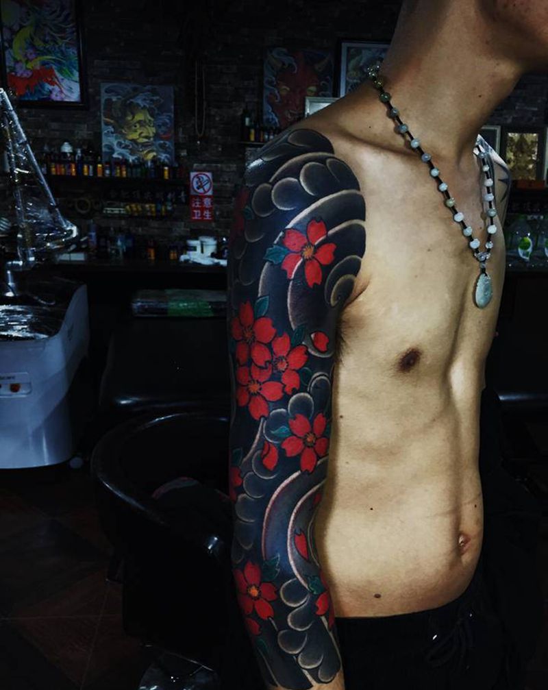 本店老传统刺青纹身图片_手臂老传统纹身图案