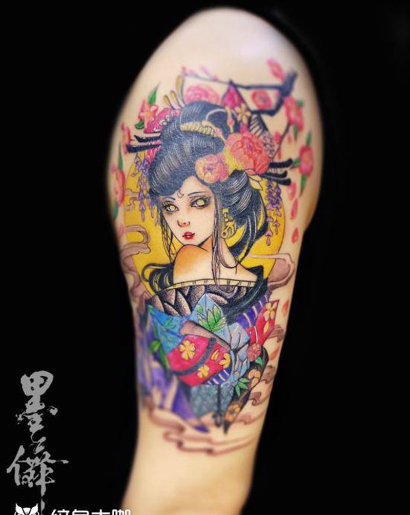 艺妓tattoo纹身图片_手臂纹身图案