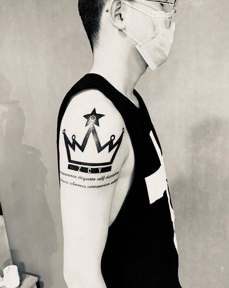 皇冠纹身图片_手臂图腾皇冠纹身图案