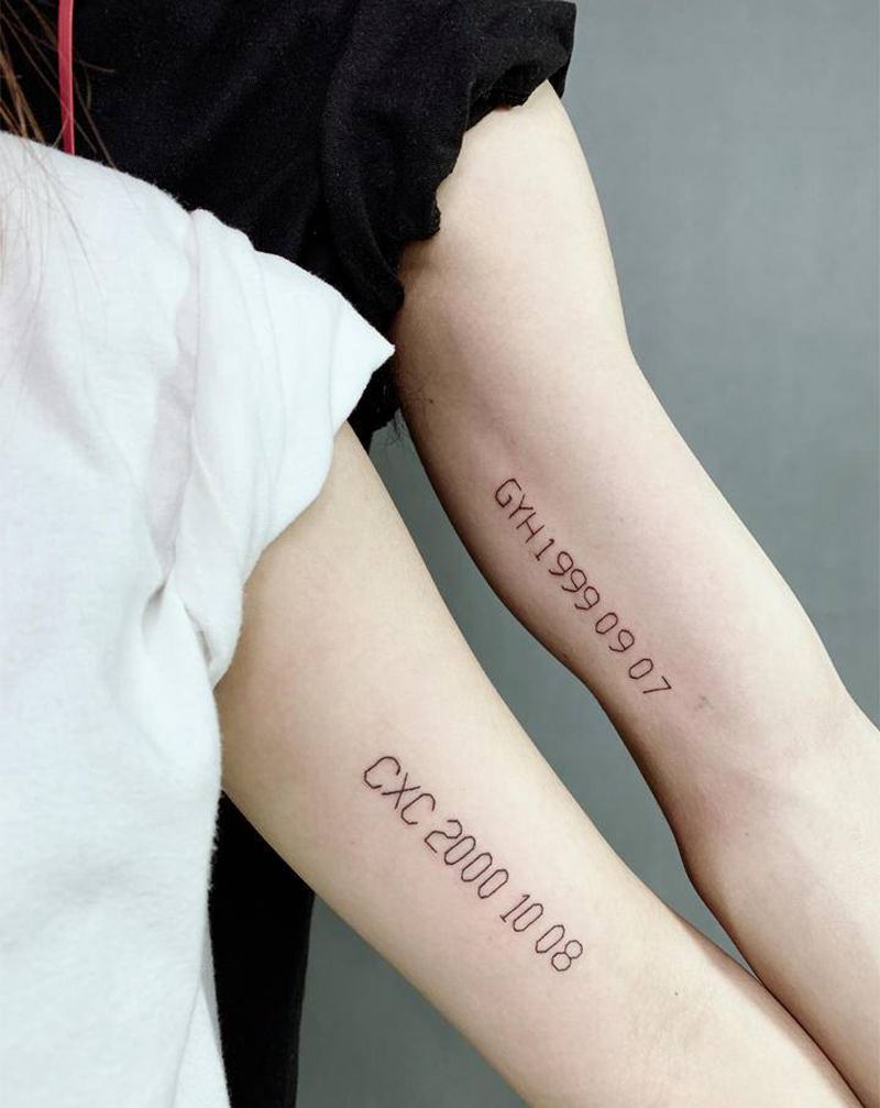 情侣纹身纹身图片_手臂花体字情侣纹身图案