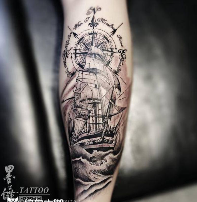 腿部tattoo纹身图片_腿部纹身图案