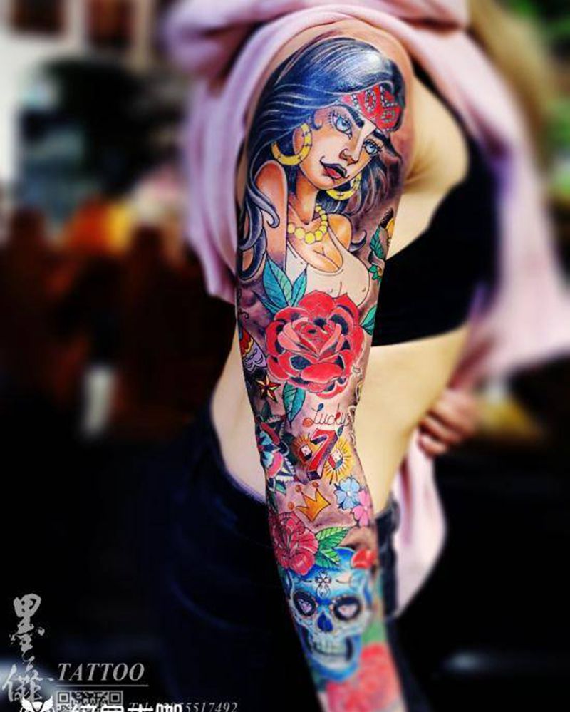 school  tattoo纹身图片_手臂纹身图案