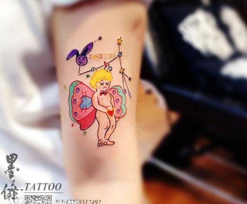 小天使tattoo纹身图片_手臂纹身图案