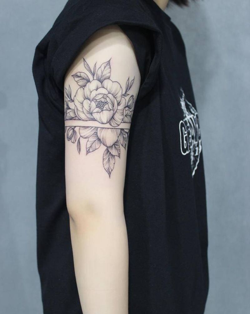 手臂素花臂环纹身图片_手臂臂环素花纹身图案