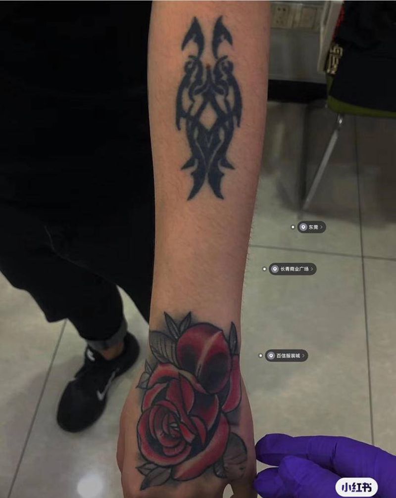 遮盖作品纹身图片_手臂New School遮盖纹身图案