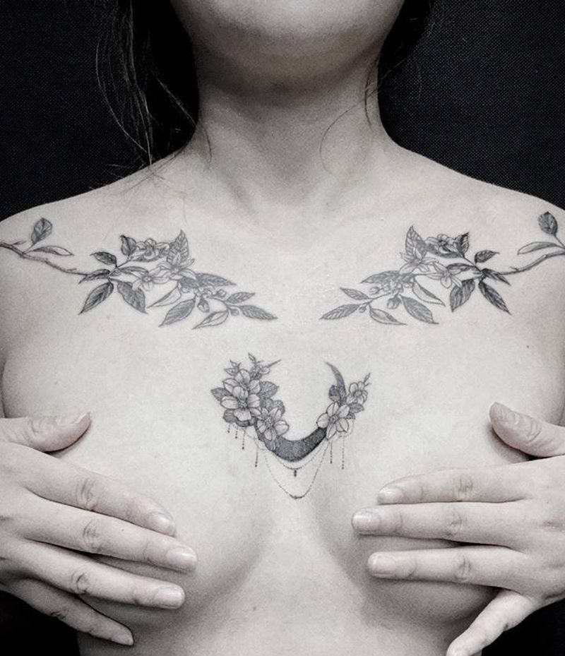 花胸作品纹身图片_手部手臂纹身图案