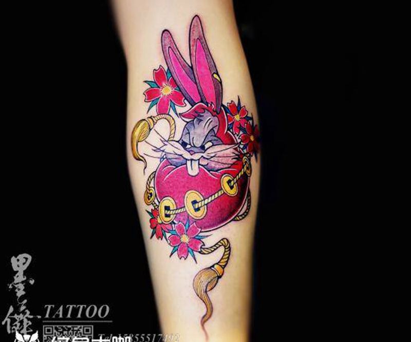 腿部tattoo纹身图片_腿部纹身图案