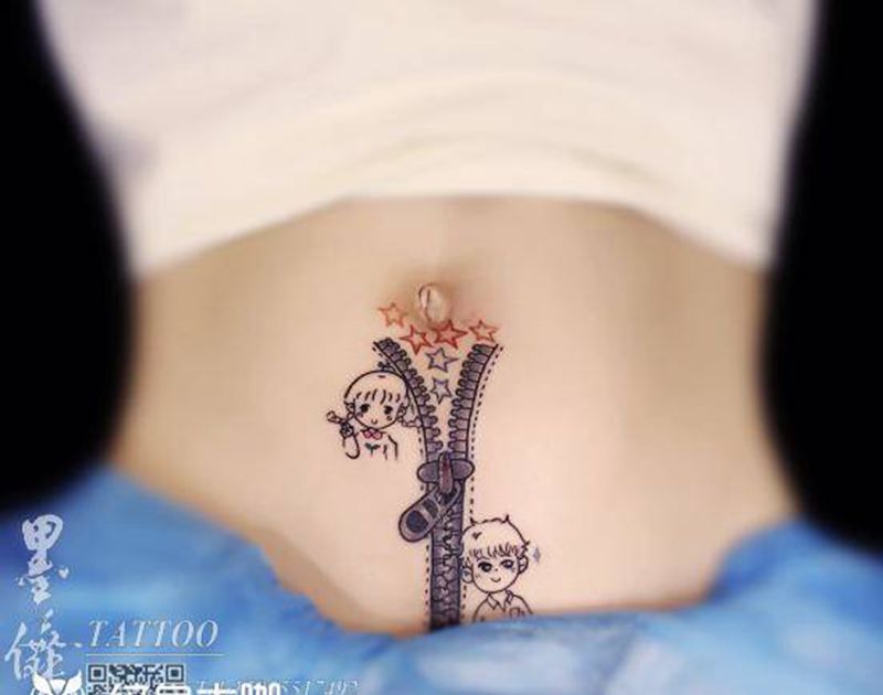 腹部tattoo纹身图片_腹部纹身图案