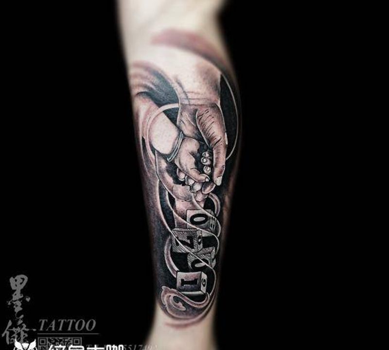 腿部tattoo纹身图片_腿部纹身图案