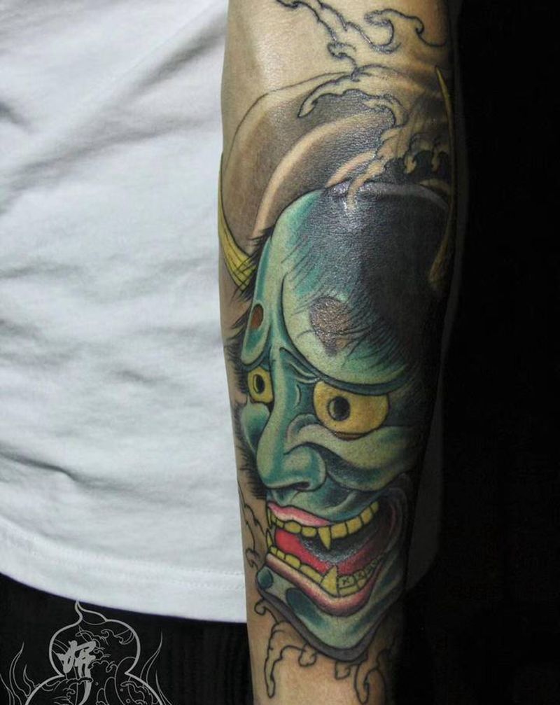 般若纹身图片_手臂老传统新传统般若纹身图案