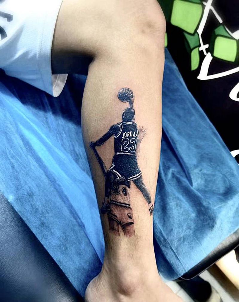 桥神纹身图片_腿部欧美写实纹身图案