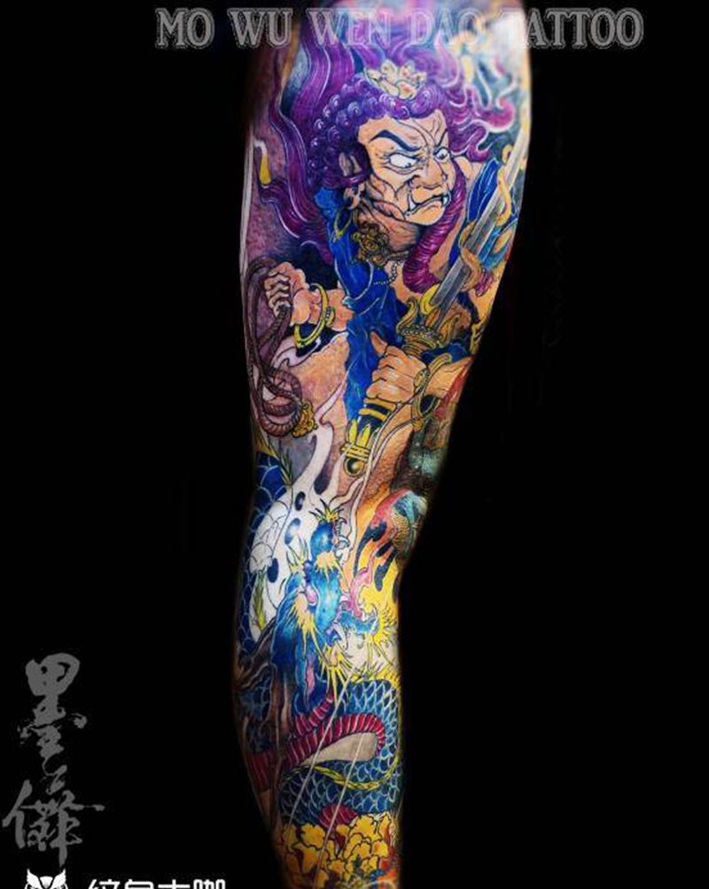 花腿tattoo纹身图片_腿部纹身图案