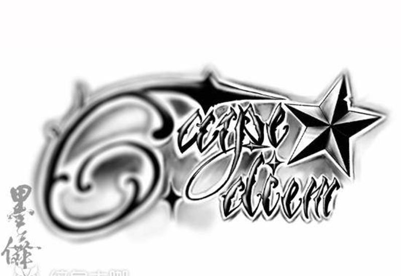 手稿tattoo纹身图片_腿部纹身图案