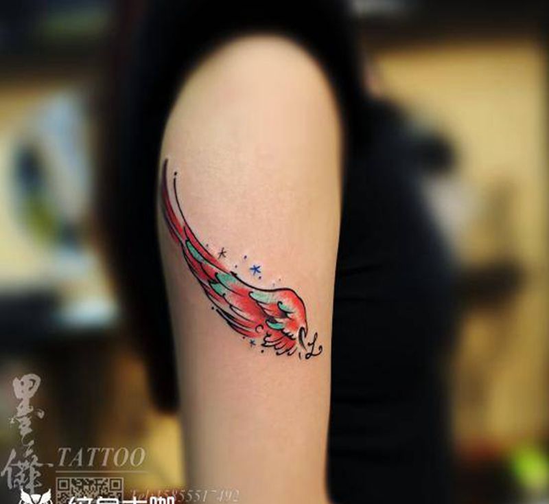 翅膀tattoo纹身图片_手臂纹身图案