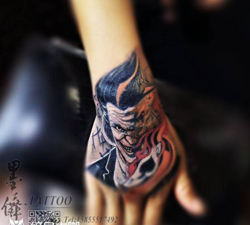 手面tattoo纹身图片_手部纹身图案