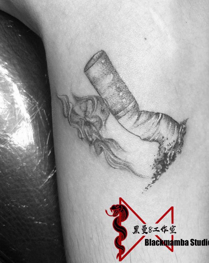 母爱纹身图片_手臂欧美写实New School香烟纹身图案