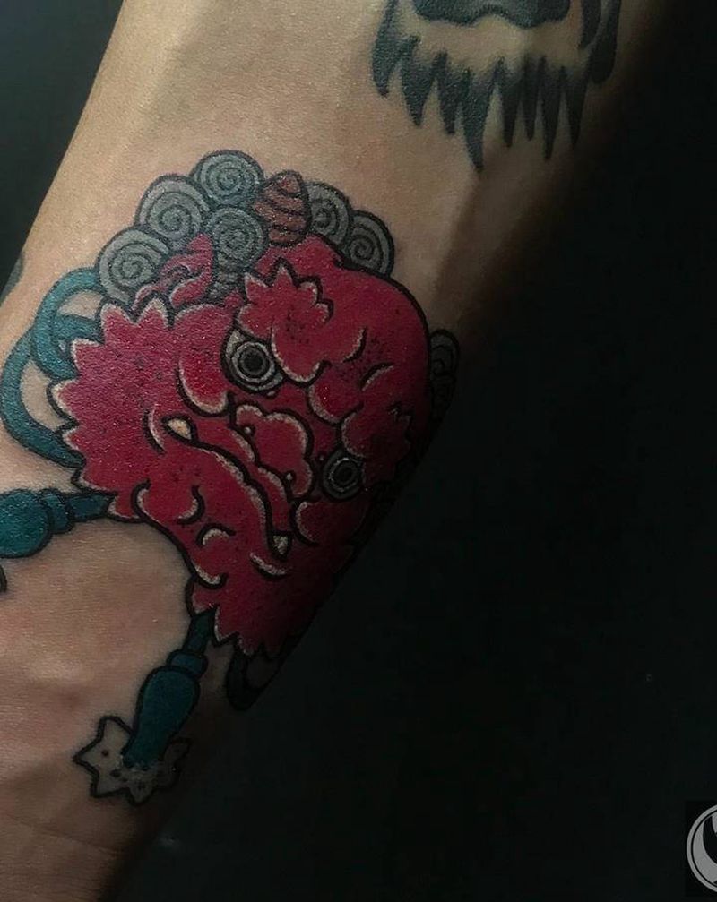 oni纹身图片_手臂老传统纹身图案