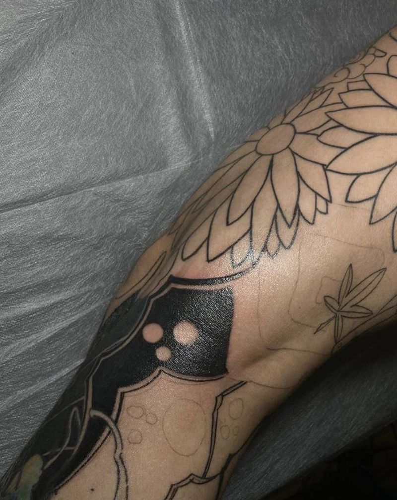 進度纹身图片_腿部纹身图案