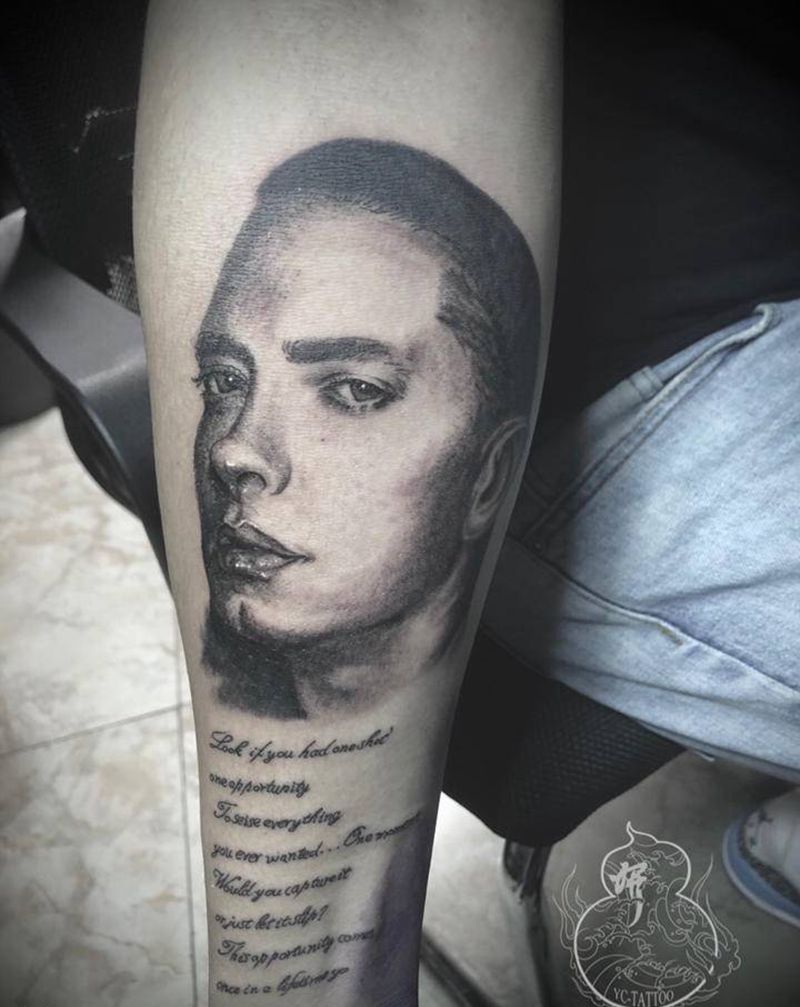 肖像纹身图片_手臂欧美写实肖像纹身图案