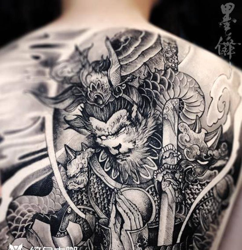 齐天大圣tattoo纹身图片_背部纹身图案