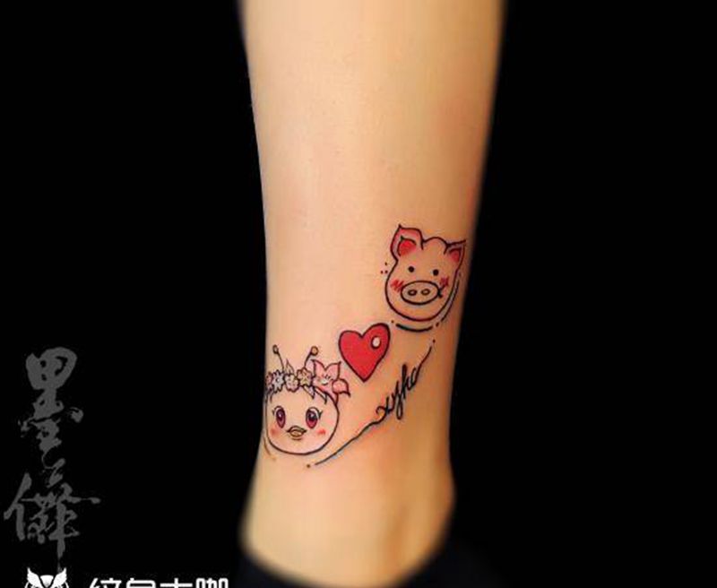 脚腕tattoo纹身图片_脚部纹身图案