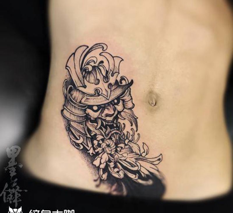 腹部tattoo纹身图片_腹部纹身图案