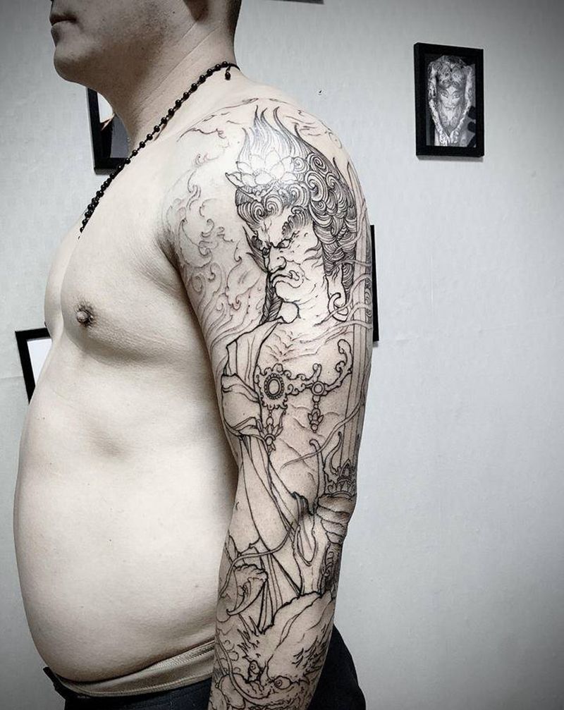 不动，第一回合结束纹身图片_手臂新传统纹身图案