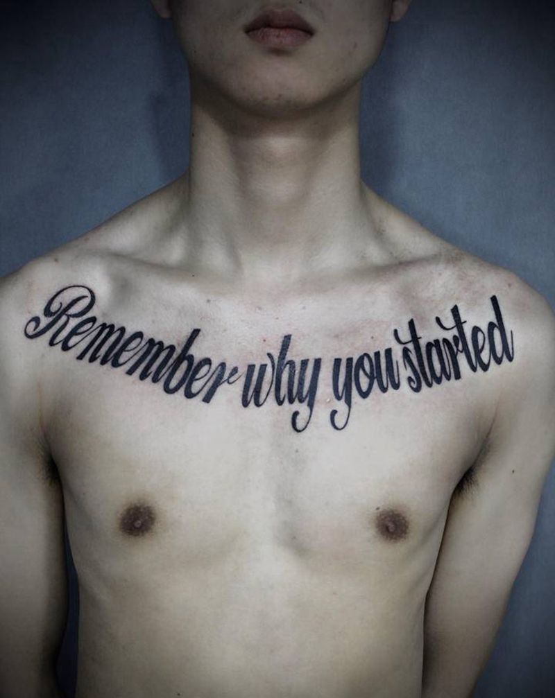 胸口花体英文纹身图片_胸部花体字英文花体英文花胸纹身图案