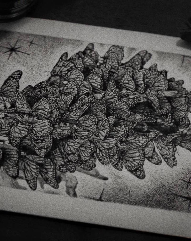 ⭐纹身图片_钢笔画纹身图案