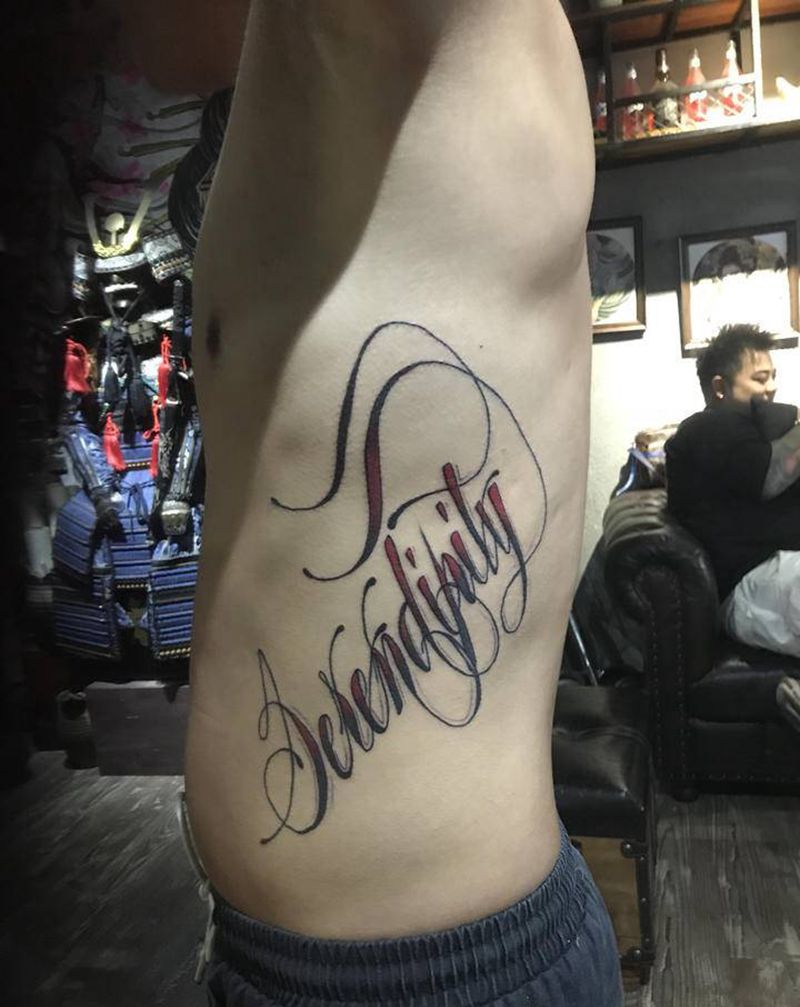 花体纹身图片_腰部纹身图案