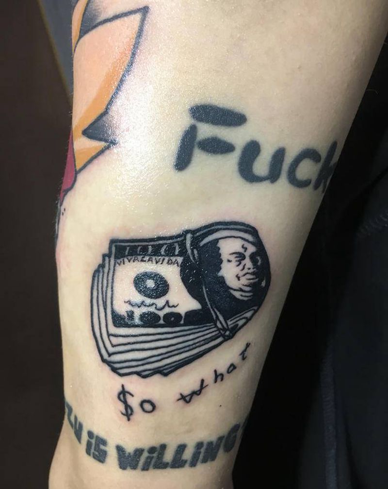 美元纹身图片_手臂Old School美元纹身图案