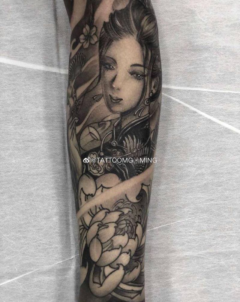 小臂纹身图片_手臂新传统纹身图案