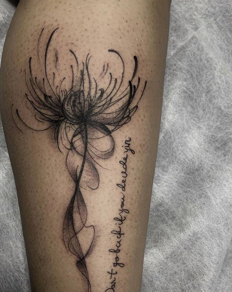 彼岸花纹身图片_水墨纹身图案