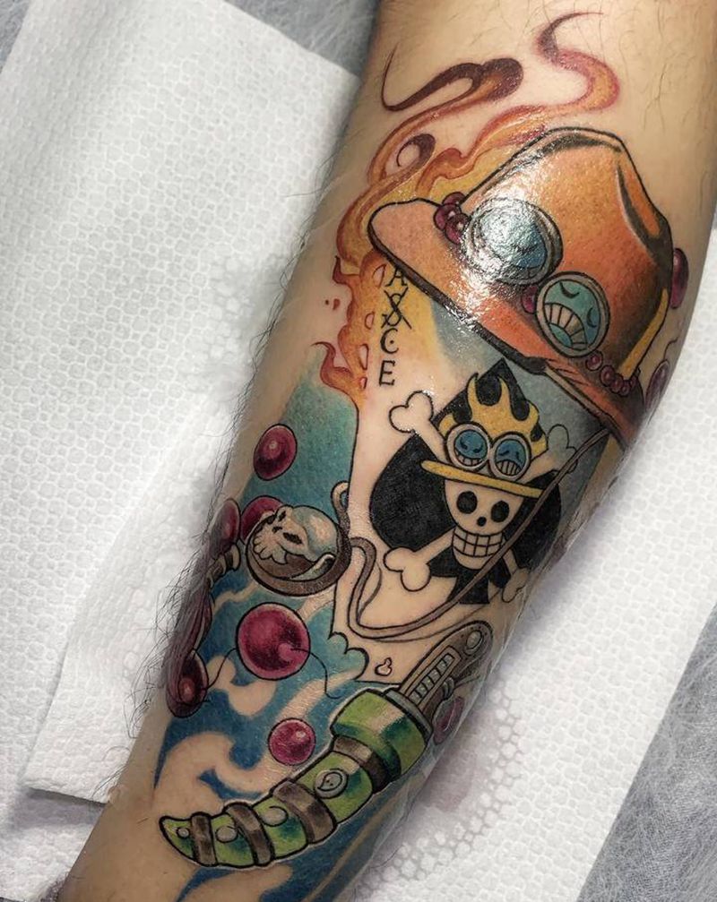 艾斯纹身图片_水彩纹身图案