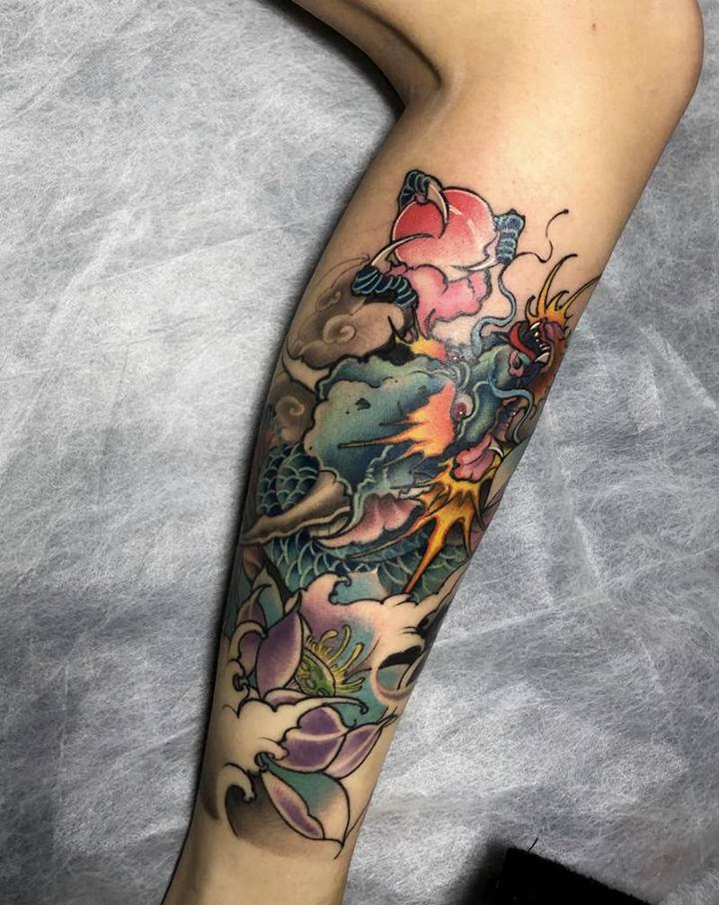 龙纹身图片_新传统纹身图案
