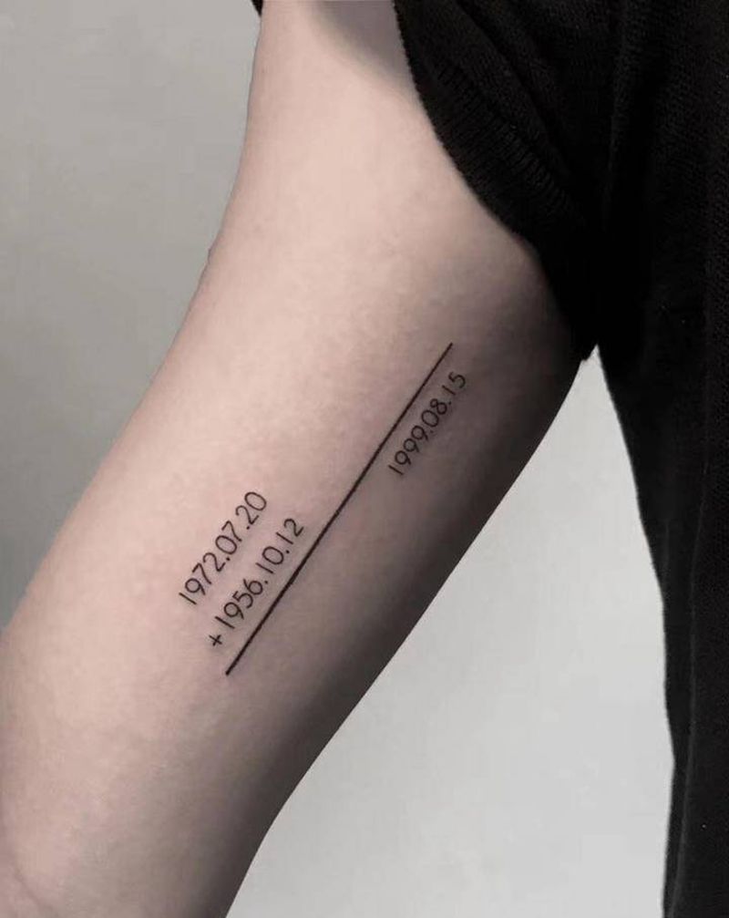 总有意义的时间纹身图片_手臂几何点刺纹身图案