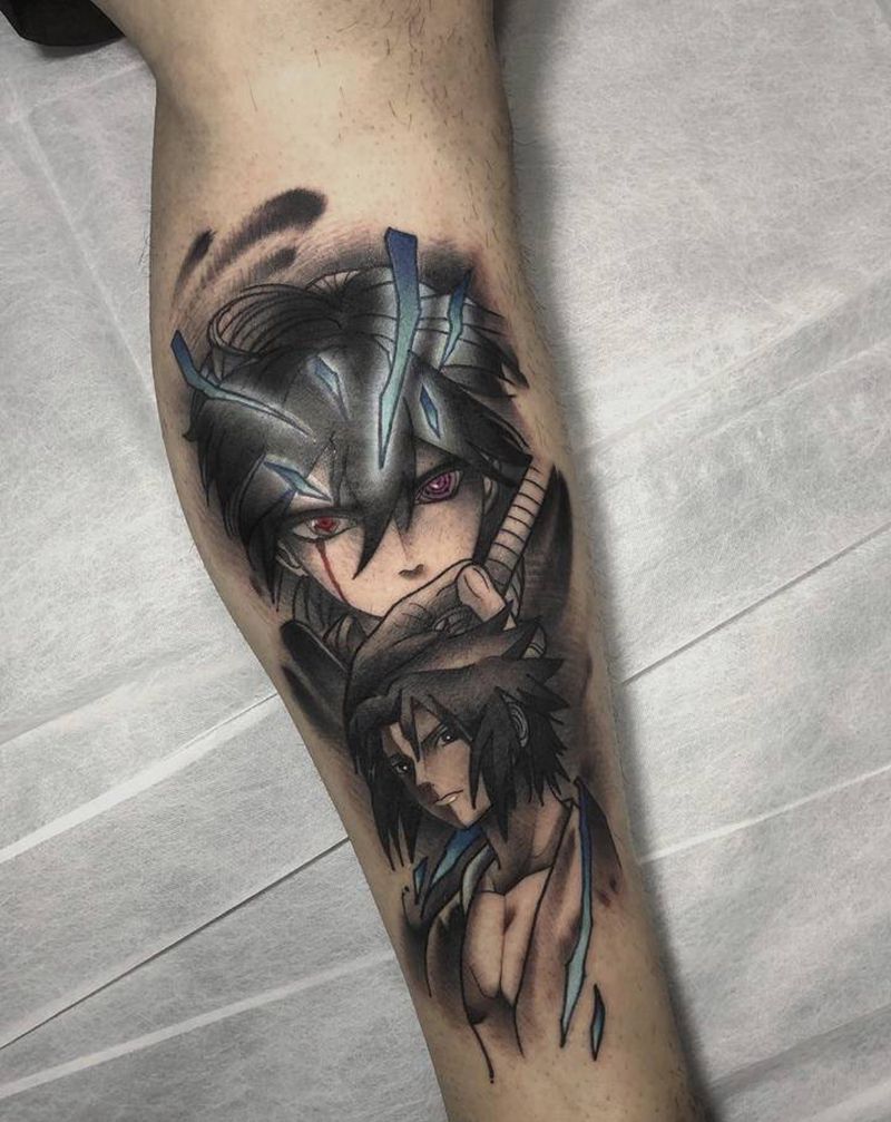 佐助纹身图片_手部腿部纹身图案