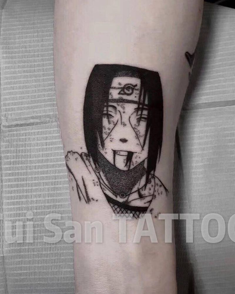 火影忍者纹身图片_手部手臂点刺几何小清新素花纹身图案