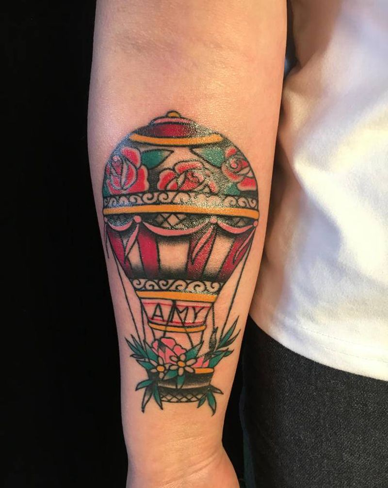 气球纹身图片_手臂Old School气球彩色Oidschool纹身图案