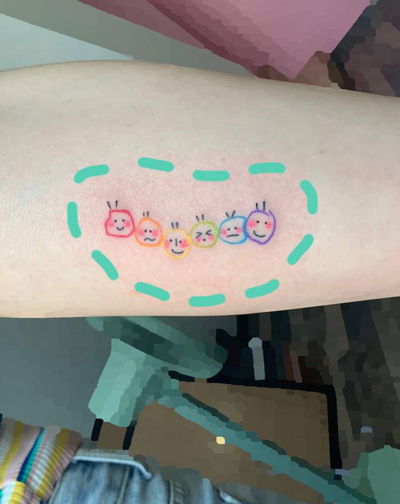 小清新彩纹身图片_手臂纹身图案