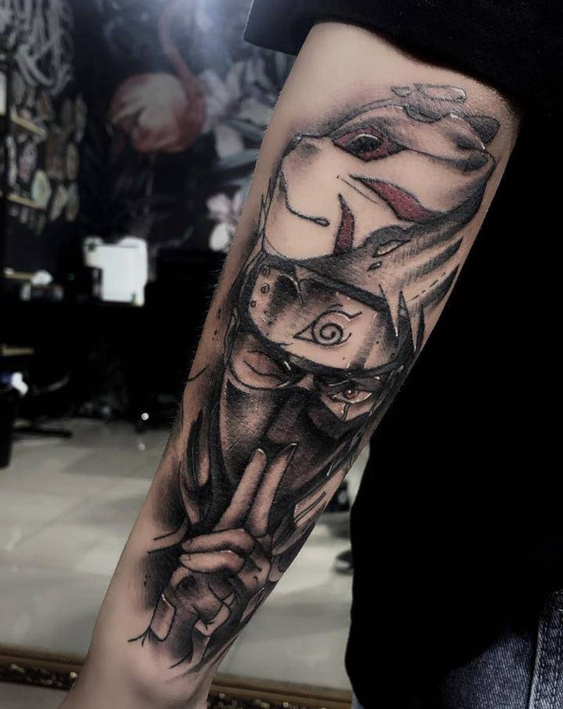 卡卡西纹身图片_欧美写实纹身图案