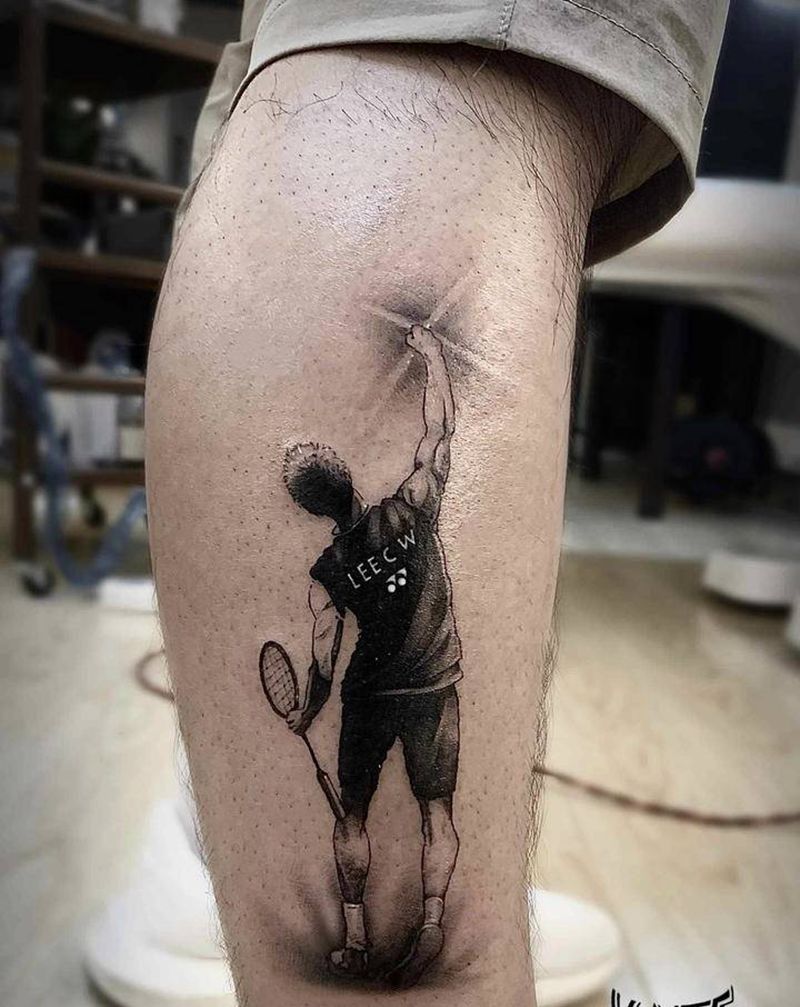 Lee C W纹身图片_腿部欧美写实纹身图案